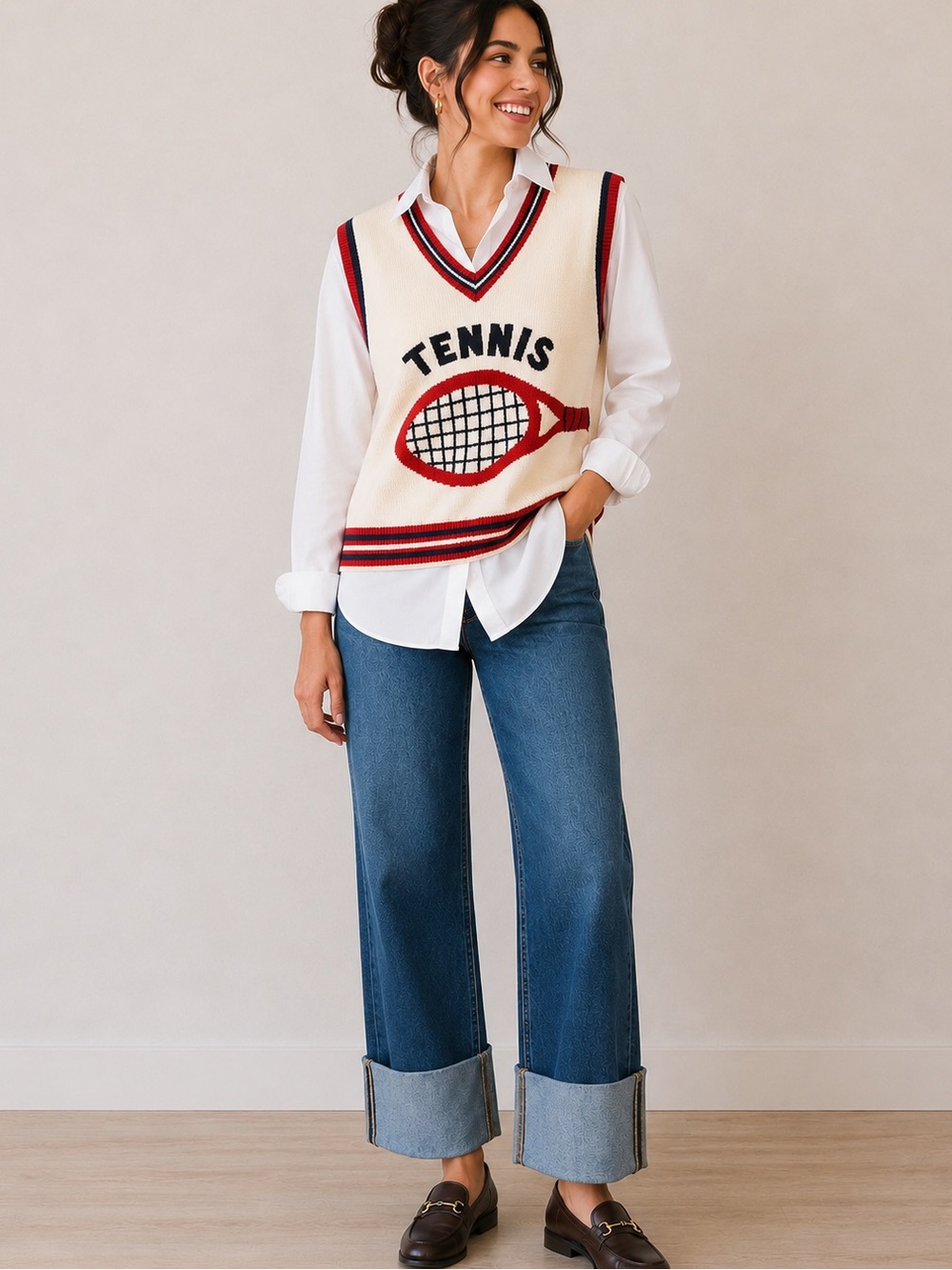NWT Quantum Sports Tennis Sweater Vest – Vintage Knit | Size Medium